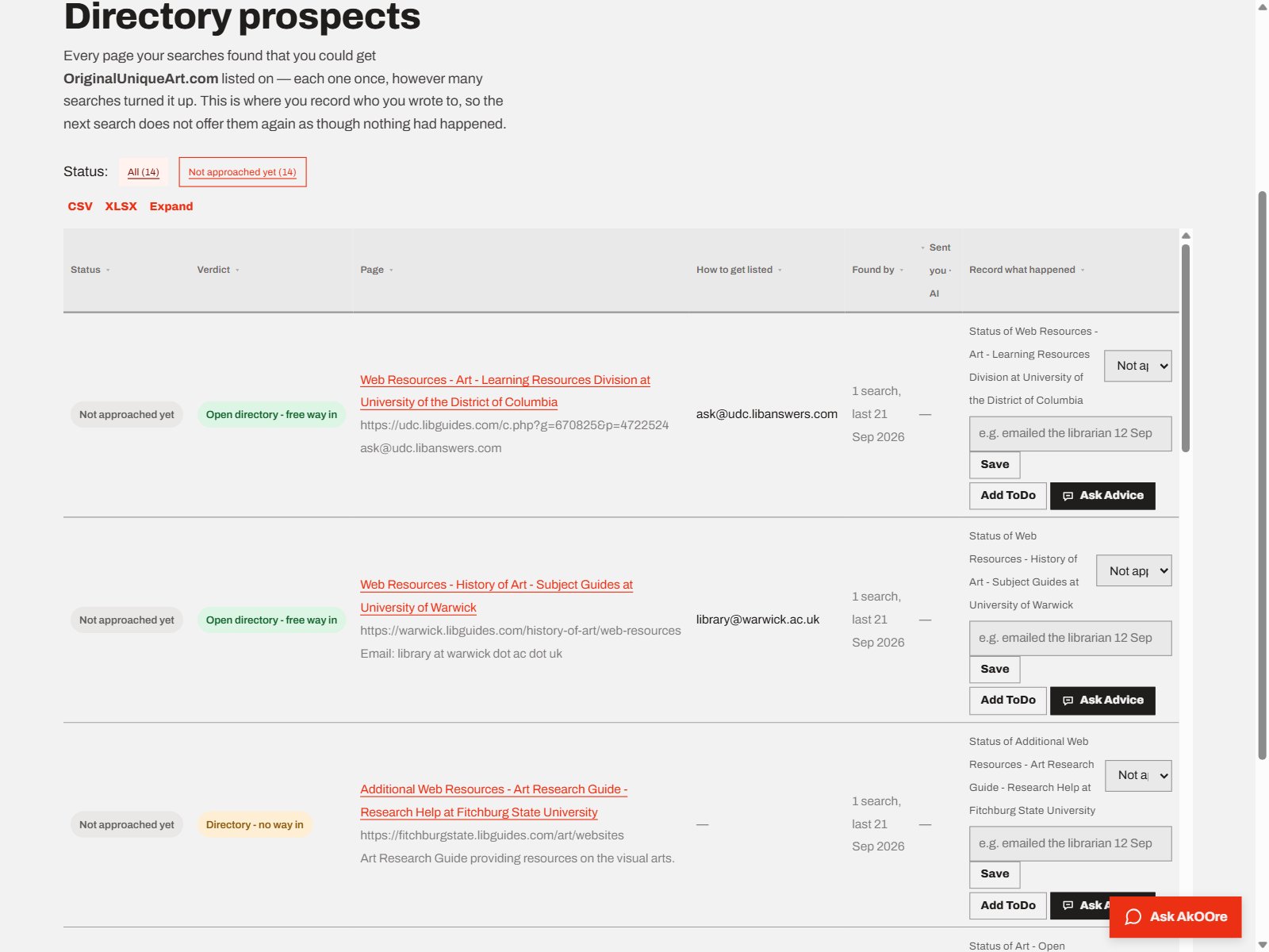 Directory prospects — OriginalUniqueArt.com — AkOOre