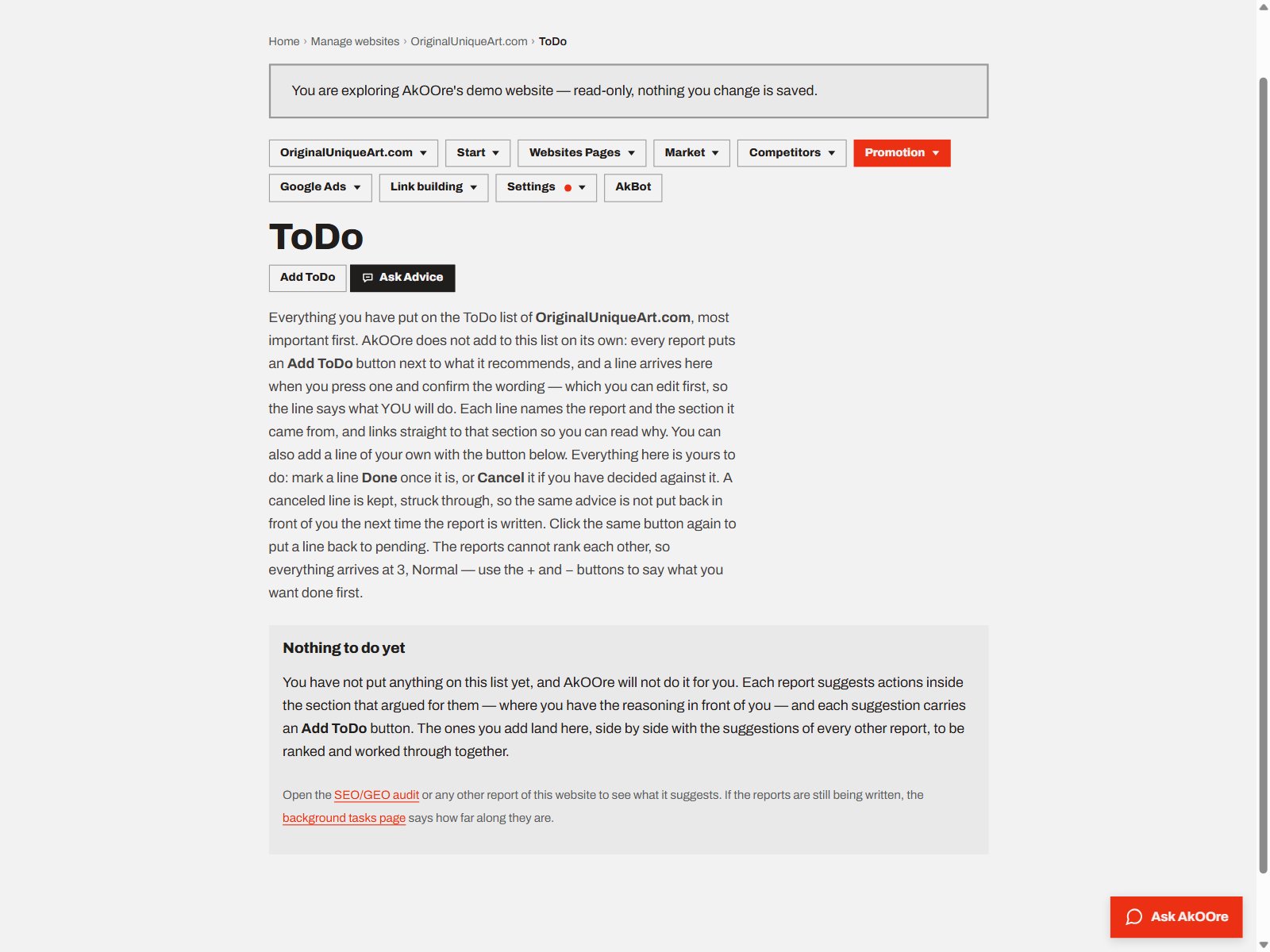 ToDo — OriginalUniqueArt.com — AkOOre