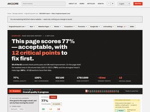 AkOOre.com F.A.Q.: What does the Page SEO/GEO report check on a single page?